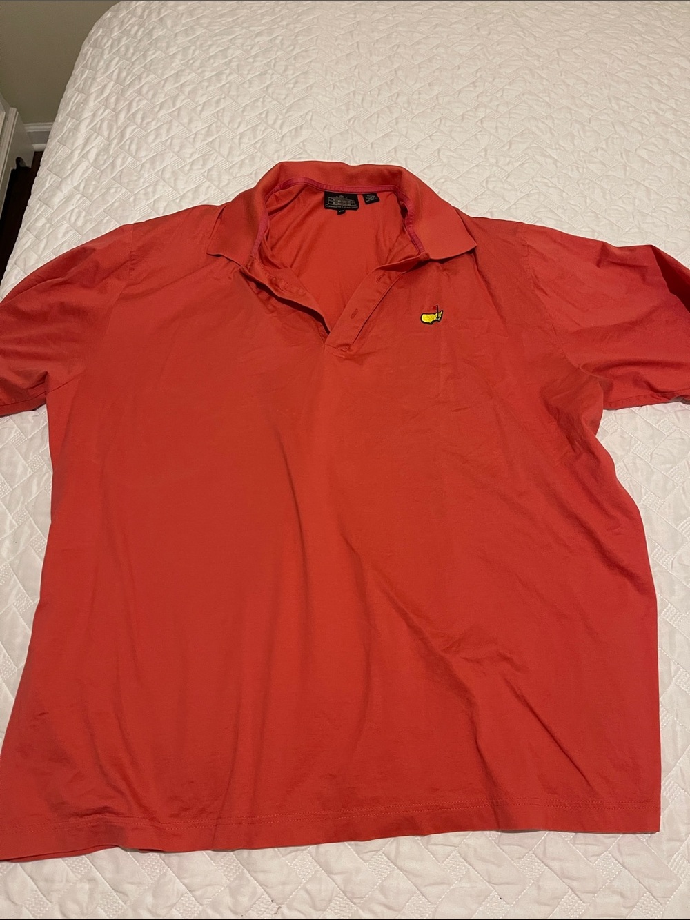 Men's Red Short-Sleeve Polo with Chest Embroidery